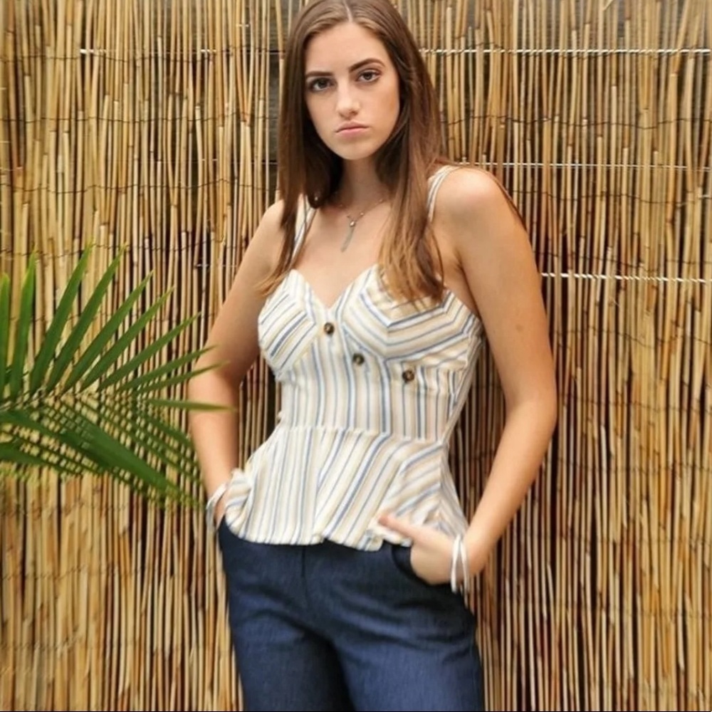 Striped peplum top